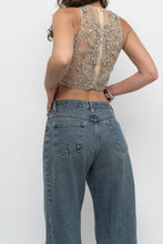 Load image into Gallery viewer, Vintage x ALYCE PARIS Cropped Mesh Rhinestone Tank (XS, S)