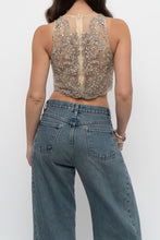 Load image into Gallery viewer, Vintage x ALYCE PARIS Cropped Mesh Rhinestone Tank (XS, S)