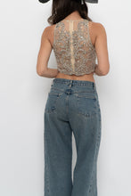Load image into Gallery viewer, Vintage x ALYCE PARIS Cropped Mesh Rhinestone Tank (XS, S)