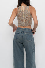 Load image into Gallery viewer, Vintage x ALYCE PARIS Cropped Mesh Rhinestone Tank (XS, S)