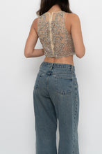 Load image into Gallery viewer, Vintage x ALYCE PARIS Cropped Mesh Rhinestone Tank (XS, S)