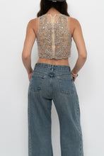 Load image into Gallery viewer, Vintage x ALYCE PARIS Cropped Mesh Rhinestone Tank (XS, S)