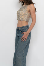 Load image into Gallery viewer, Vintage x ALYCE PARIS Cropped Mesh Rhinestone Tank (XS, S)