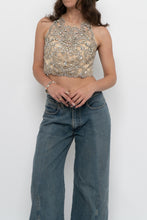 Load image into Gallery viewer, Vintage x ALYCE PARIS Cropped Mesh Rhinestone Tank (XS, S)