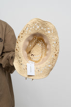 Load image into Gallery viewer, Vintage x Light Beige Turquoise Stone Cowboy Hat