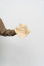 Load image into Gallery viewer, Vintage x Light Beige Turquoise Stone Cowboy Hat