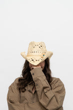 Load image into Gallery viewer, Vintage x Light Beige Turquoise Stone Cowboy Hat