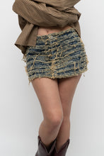 Load image into Gallery viewer, FASHIONOVA x Deadstock Distressed Micro Mini Skirt (S, M)