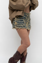 Load image into Gallery viewer, FASHIONOVA x Deadstock Distressed Micro Mini Skirt (S, M)