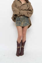 Load image into Gallery viewer, FASHIONOVA x Deadstock Distressed Micro Mini Skirt (S, M)