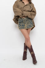 Load image into Gallery viewer, FASHIONOVA x Deadstock Distressed Micro Mini Skirt (S, M)