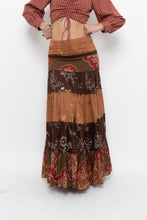 Load image into Gallery viewer, Vintage x Made in India x Cotton Tiered Multipatterened Maxi Skirt (S)