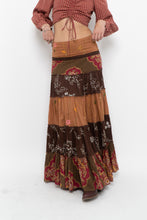 Load image into Gallery viewer, Vintage x Made in India x Cotton Tiered Multipatterened Maxi Skirt (S)