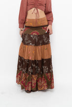 Load image into Gallery viewer, Vintage x Made in India x Cotton Tiered Multipatterened Maxi Skirt (S)