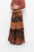 Load image into Gallery viewer, Vintage x Made in India x Cotton Tiered Multipatterened Maxi Skirt (S)