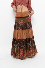 Load image into Gallery viewer, Vintage x Made in India x Cotton Tiered Multipatterened Maxi Skirt (S)