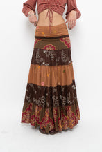 Load image into Gallery viewer, Vintage x Made in India x Cotton Tiered Multipatterened Maxi Skirt (S)