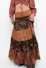 Load image into Gallery viewer, Vintage x Made in India x Cotton Tiered Multipatterened Maxi Skirt (S)