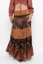 Load image into Gallery viewer, Vintage x Made in India x Cotton Tiered Multipatterened Maxi Skirt (S)