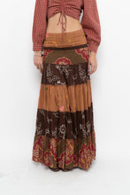 Load image into Gallery viewer, Vintage x Made in India x Cotton Tiered Multipatterened Maxi Skirt (S)