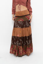 Load image into Gallery viewer, Vintage x Made in India x Cotton Tiered Multipatterened Maxi Skirt (S)