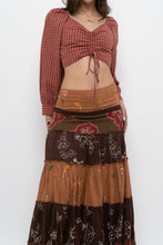 Load image into Gallery viewer, Vintage x Made in India x Cotton Tiered Multipatterened Maxi Skirt (S)