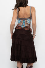 Load image into Gallery viewer, Vintage x Made in India x BRODY Brown Tiered Midi Skirt (L)