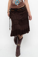 Load image into Gallery viewer, Vintage x Made in India x BRODY Brown Tiered Midi Skirt (L)