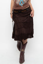 Load image into Gallery viewer, Vintage x Made in India x BRODY Brown Tiered Midi Skirt (L)