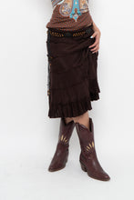 Load image into Gallery viewer, Vintage x Made in India x BRODY Brown Tiered Midi Skirt (L)