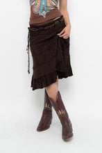 Load image into Gallery viewer, Vintage x Made in India x BRODY Brown Tiered Midi Skirt (L)