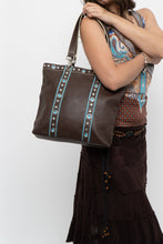 Load image into Gallery viewer, Vintage x FRANCO SARTO Brown, Teal Studded Leather Purse
