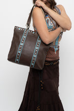 Load image into Gallery viewer, Vintage x FRANCO SARTO Brown, Teal Studded Leather Purse