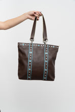 Load image into Gallery viewer, Vintage x FRANCO SARTO Brown, Teal Studded Leather Purse