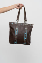 Load image into Gallery viewer, Vintage x FRANCO SARTO Brown, Teal Studded Leather Purse