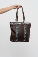 Load image into Gallery viewer, Vintage x FRANCO SARTO Brown, Teal Studded Leather Purse