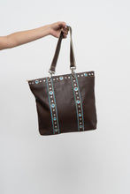 Load image into Gallery viewer, Vintage x FRANCO SARTO Brown, Teal Studded Leather Purse