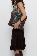 Load image into Gallery viewer, Vintage x FRANCO SARTO Brown, Teal Studded Leather Purse