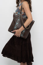 Load image into Gallery viewer, Vintage x FRANCO SARTO Brown, Teal Studded Leather Purse