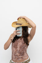 Load image into Gallery viewer, Vintage x Straw Brown Rhinestone Cowboy Hat