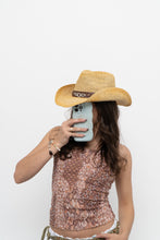 Load image into Gallery viewer, Vintage x Straw Brown Rhinestone Cowboy Hat
