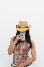 Load image into Gallery viewer, Vintage x Straw Brown Rhinestone Cowboy Hat