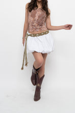 Load image into Gallery viewer, FASHIONOVA x White Cotton Bubble Mini Skirt (M, L)
