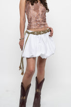 Load image into Gallery viewer, FASHIONOVA x White Cotton Bubble Mini Skirt (M, L)