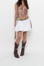Load image into Gallery viewer, FASHIONOVA x White Cotton Bubble Mini Skirt (M, L)