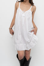 Load image into Gallery viewer, Vintage x Made in India x White Cotton-Blend Mini Dress (XS, S)