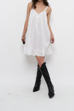 Load image into Gallery viewer, Vintage x Made in India x White Cotton-Blend Mini Dress (XS, S)