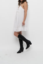 Load image into Gallery viewer, Vintage x Made in India x White Cotton-Blend Mini Dress (XS, S)