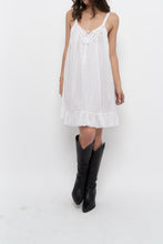 Load image into Gallery viewer, Vintage x Made in India x White Cotton-Blend Mini Dress (XS, S)