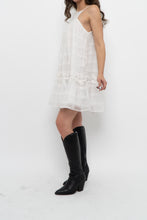 Load image into Gallery viewer, ZARA x White Cotton Embroidered Mini Dress (XS, S)
